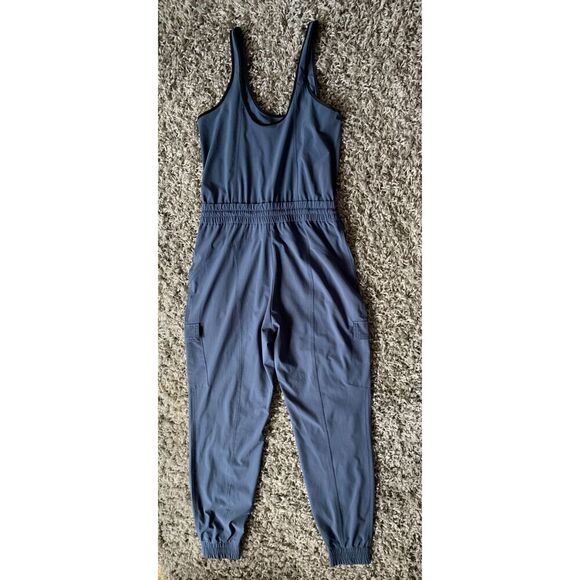 1- NWOT ATHLETA IRON BLUE ONE PIECE Unbound Jumpsuit Joggers sz S $128 - Picture 3 of 7